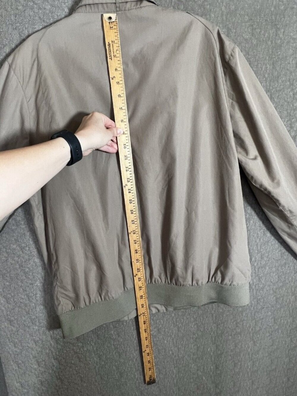 Vintage 90s Members-Only Racing Jacket Lg Khaki Tan Lined Iconic Harrington - Picture 13 of 13